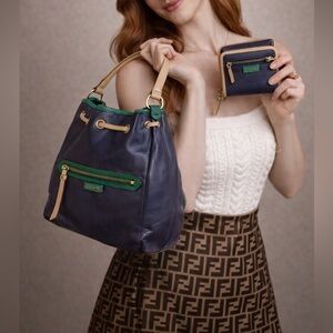 ✨ Coach Vintage Daisy Leather Drawstring |  Purse & matching wallet ✨